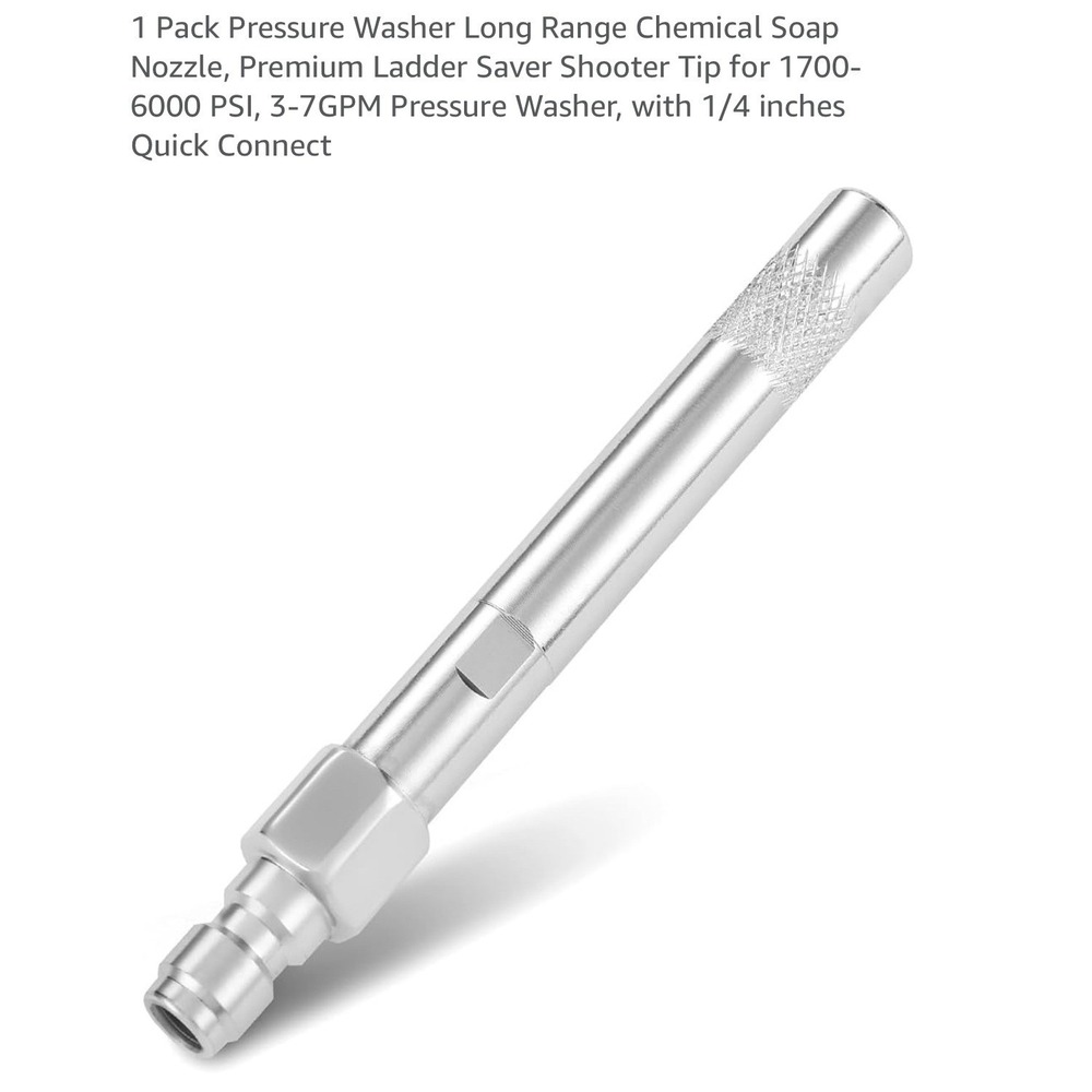 Pressure Washer Nozzle Long Range Chemical Soap Shooter Tip 1/4 Quick Connect